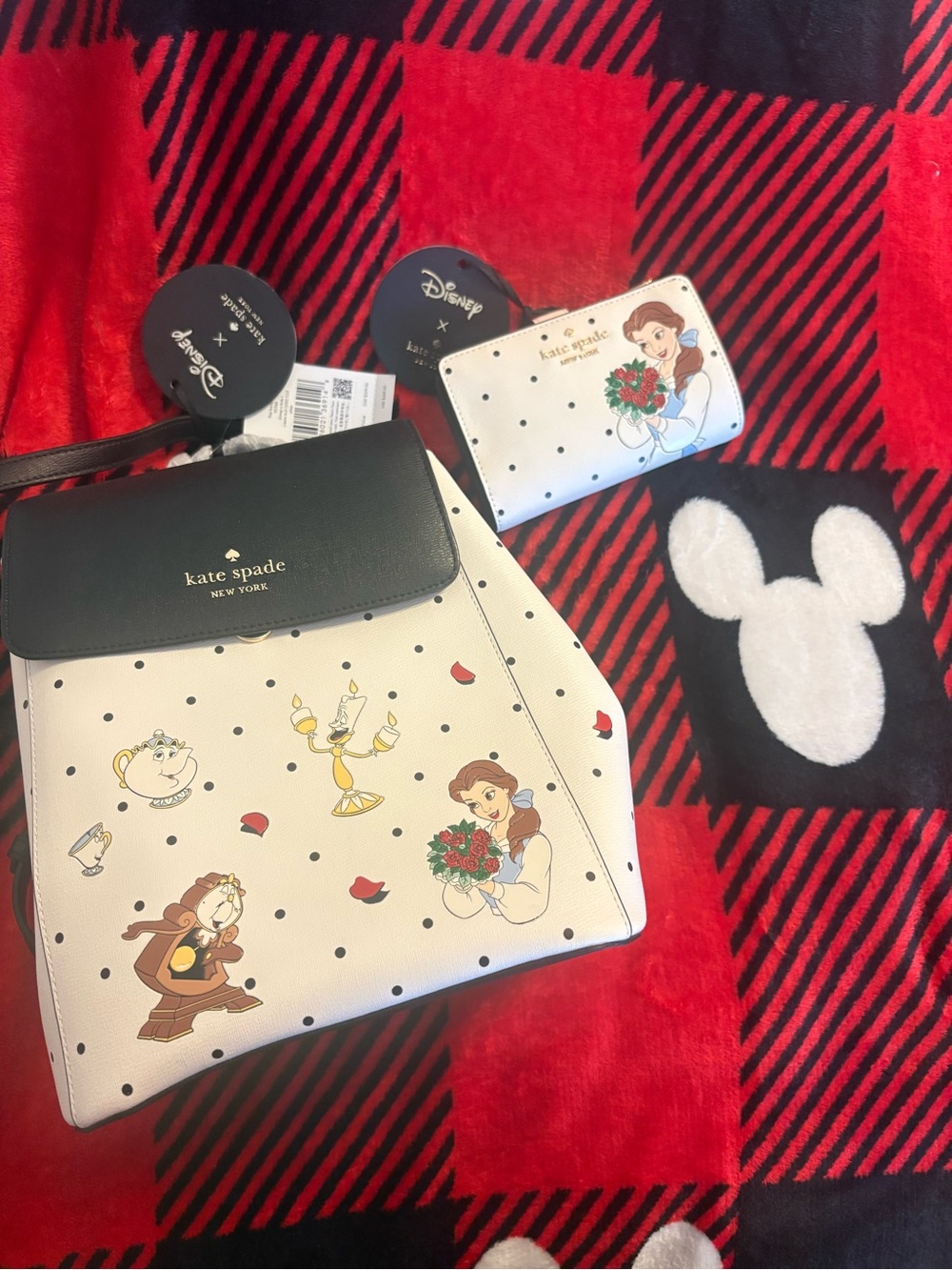Disney + Kate Spade Beauty & Beast Backpack & Matching Medium Bi Fold Wallet